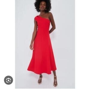 Tuckernuck Red Scarlet Carmon One-Shoulder Dress Numerous Sizes